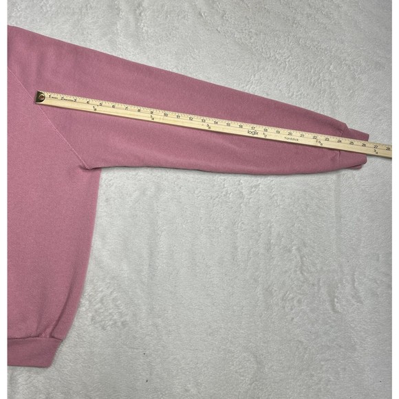 Vintage 90s Tultex Blank Soft Pink Crewneck Sweatshirt Size Large USA Made - Picture 8 of 10